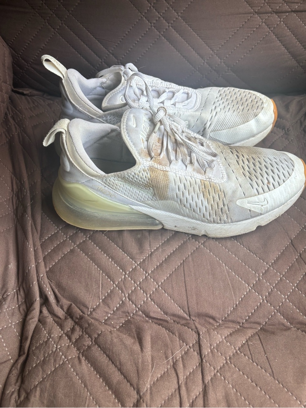 Nike white and tan Air Max 270 sneakers - Picture 2 of 5